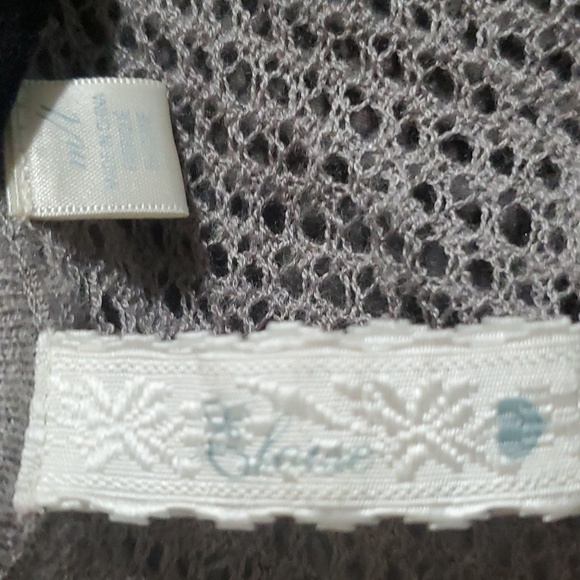 Eloise Gray Crochet Wrap Sweater Cardigan - Picture 4 of 11